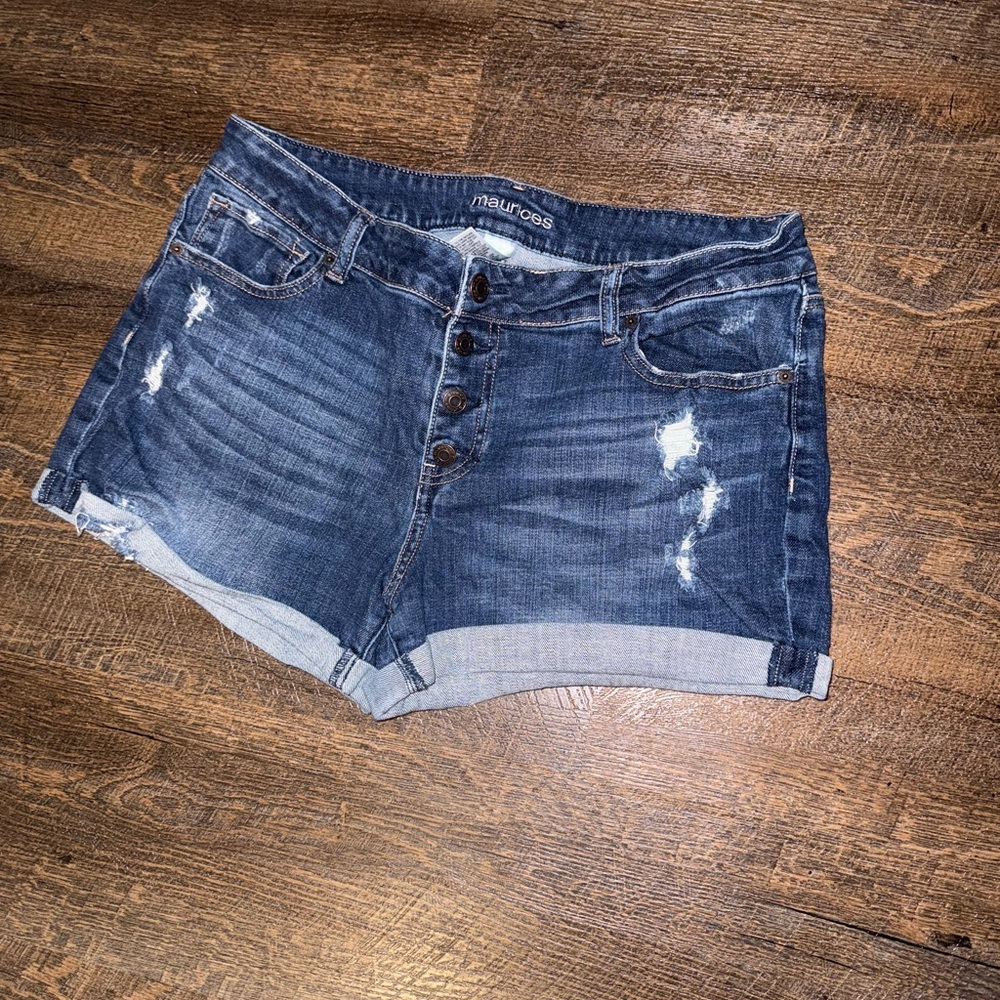 Maurices Women's Blue Denim Shorts